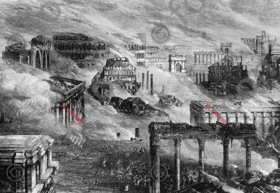 Der Große Brand Roms | The Great Fire of Rome - Foto simon-107-044-sw.jpg | foticon.de - Bilddatenbank für Motive aus Geschichte und Kultur